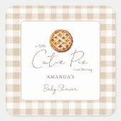 Eine kleine Süsse Pie Baby Dusche neutral Quadratischer Aufkleber (Vorderseite)