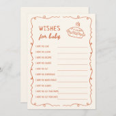 Eine kleine Süsse Pie Baby Dusche wünscht sich für Einladung (Vorne/Hinten)