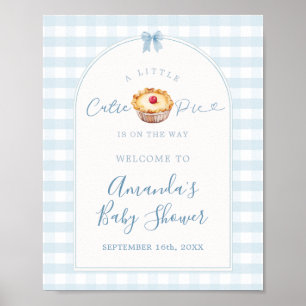 Eine kleine Süsse Pie Blue Kariert Cherry Begrüßun Poster