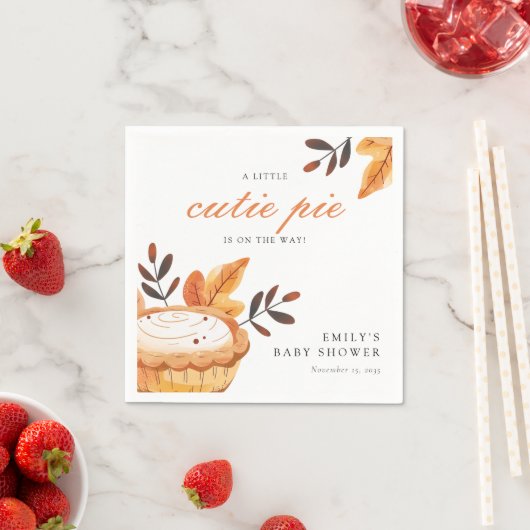 Eine kleine Süsse Pie Fall Floral Baby Dusche Serviette (Beispiel)