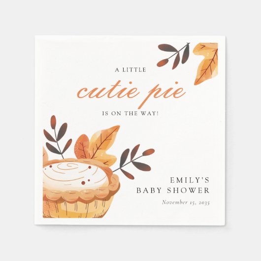 Eine kleine Süsse Pie Fall Floral Baby Dusche Serviette (Vorderseite)