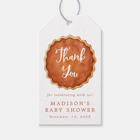 Eine kleine Süsse Pie Fall Pumpkin Baby Dusche Gef Geschenkanhänger (Vorderseite)