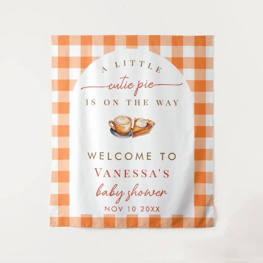 Eine kleine Süsse Pie Fall Thema Babydusche Hinter Wandteppich (Vorderseite)