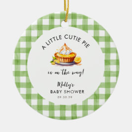 Eine kleine Süsse Pie Gingham Baby Dusche Keepake Keramik Ornament