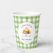 Eine kleine Süsse Pie Gingham Baby Dusche Pappbecher (Rückseite)