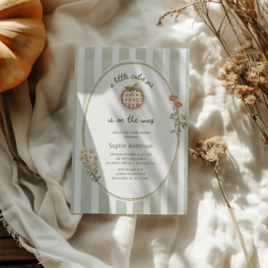 Eine kleine Süsse Pie Green Hütte Kinderdusche Einladung