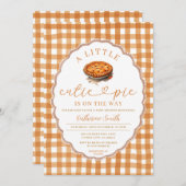 Eine kleine Süsse Pie ist auf dem Weg Baby Shower  Einladung (Vorne/Hinten)