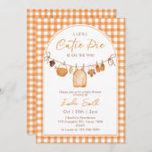 Eine kleine Süsse Pie ist auf dem Weg Babydusche Einladung (Vorne/Hinten)