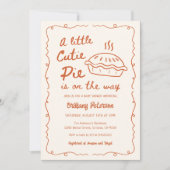Eine kleine Süsse Pie ist unterwegs Pie Baby Dusch Einladung (Vorderseite)