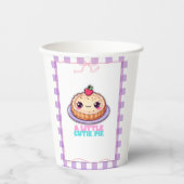 Eine kleine Süsse Pie Kawaii Lila Karierte Babydus Pappbecher (Vorderseite)