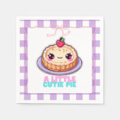Eine kleine Süsse Pie Kawaii Lila Karierte Babydus Serviette (Vorderseite)