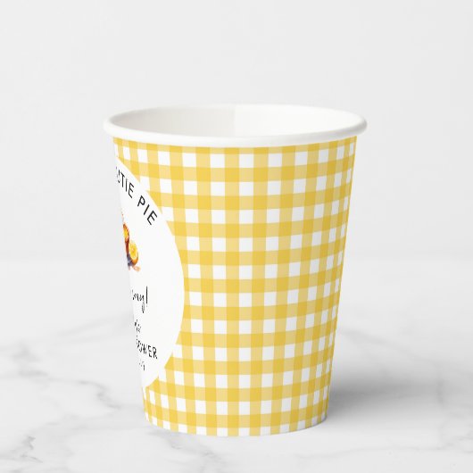 Eine kleine Süsse Pie Lemon Gingham Baby Dusche Pappbecher (Links)