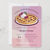 Eine kleine Süsse Pie Minimalistische Lila Babydus Einladung (Vorderseite)