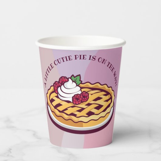 Eine kleine Süsse Pie Minimalistische Lila Babydus Pappbecher (Rückseite)