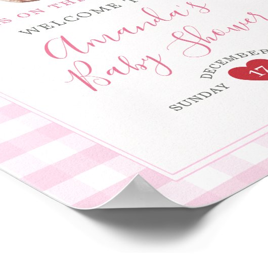 Eine kleine Süsse Pie Pink Kariert Cherry Begrüßun Poster (Ecke)