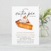 Eine kleine Süsse Pie Pumpkin Fall Baby Dusche Einladung (Stehend Vorderseite)