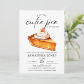 Eine kleine Süsse Pie Pumpkin Fall Baby Dusche Einladung (Stehend Vorderseite)