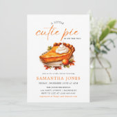 Eine kleine Süsse Pie Pumpkin Fall Babydusche Oran Einladung (Stehend Vorderseite)
