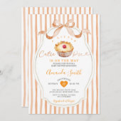 Eine kleine Süsse Pie Stripes Bow Babydusche Einladung (Vorne/Hinten)