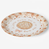 Eine kleine Süsse Pie Vintage Blumenbraun Babydusc Pappteller (Schrägansicht)