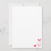 Eine kleine süße Pink Hearts Baby Dusche Einladung (Rückseite)