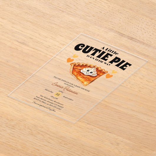 Eine kleine Süsse Pumpkin Pie Herbst Baby Dusche Acryleinladungen (Ablage )