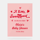 Eine kleine süße Rosa-Valentine-Baby-Dusche Acrylschild (Vorderseite)