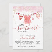 Eine kleine süße rote Babydusche Einladung (Vorderseite)