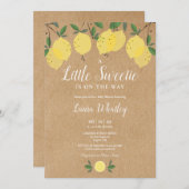 Eine kleine süße Rustikale Lemon Babydusche Einladung (Vorne/Hinten)