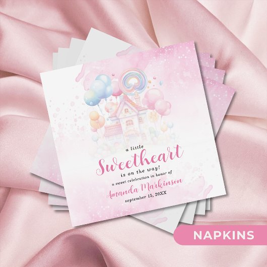 Eine kleine süße Süßigkeitsdusche Serviette