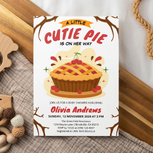 Eine kleine süße Torte Herbst-Kirschkuchen-Baby-Pa Einladung