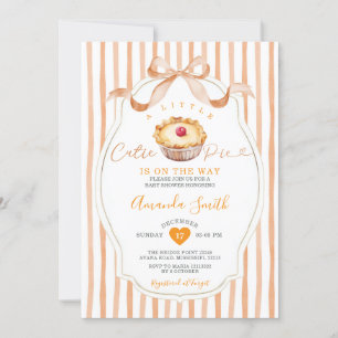 Eine kleine süße Torte Streifen Bogen Babyparty Einladung