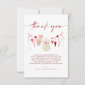 Eine kleine, süße Valentinin's Babydusche Dankeskarte (Vorderseite)