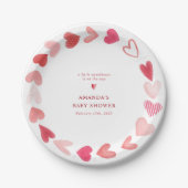Eine kleine, süße Valentinin's Babydusche Pappteller (Vorderseite)