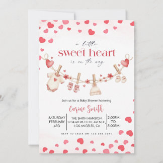 Eine kleine Süße Valentinstag-Baby-Party Einladung