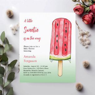 Eine kleine Süße Wassermelone Baby Shower Einladun
