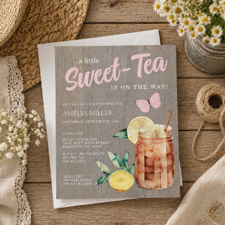 Eine kleine "Sweet-Tea"-Budget-Baby-Shower-Einladu