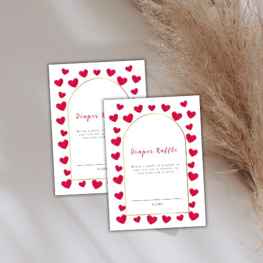 Eine kleine Sweetheart Arch Diaper Raffle Baby Dus Begleitkarte