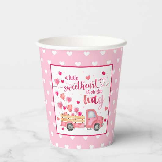 Eine kleine Sweetheart Baby-Dusche Pappbecher (Rückseite)