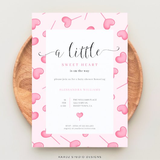 Eine kleine Sweetheart Girl Shower Einladung