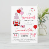 Eine kleine Sweetheart Gnome Babydusche Einladung (Stehend Vorderseite)