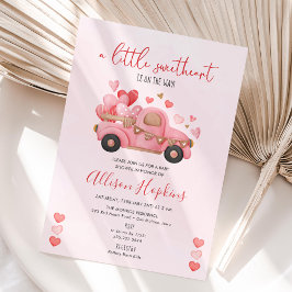 Eine kleine Sweetheart Hearts Truck Baby Dusche Einladung
