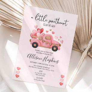 Eine kleine Sweetheart Hearts Truck Baby Dusche Einladung