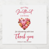 Eine kleine Sweetheart Red Sweet Heart Baby Dusche Schaumweinetikett (Einzelnes Label)