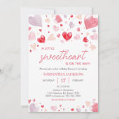 Eine kleine Sweetheart Valentine Baby Dusche Einladung (Vorderseite)