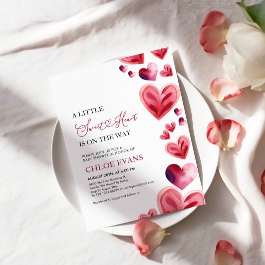 Eine kleine Sweetheart Valentine Baby Dusche Einladung