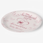 Eine kleine Sweetheart Valentine Baby Dusche Pappteller (Schrägansicht)