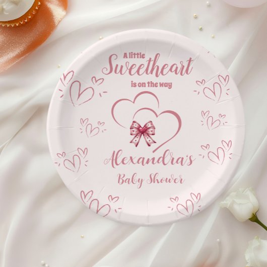 Eine kleine Sweetheart Valentine Baby Dusche Pappteller