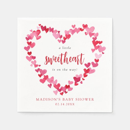 Eine kleine Sweetheart Valentine Baby Dusche Serviette (Vorderseite)