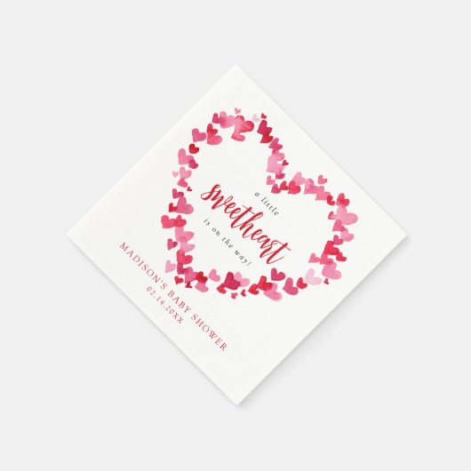 Eine kleine Sweetheart Valentine Baby Dusche Serviette (Ecke)